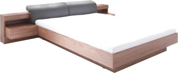 Manželská postel REKATO 160x200, ořech / grafit