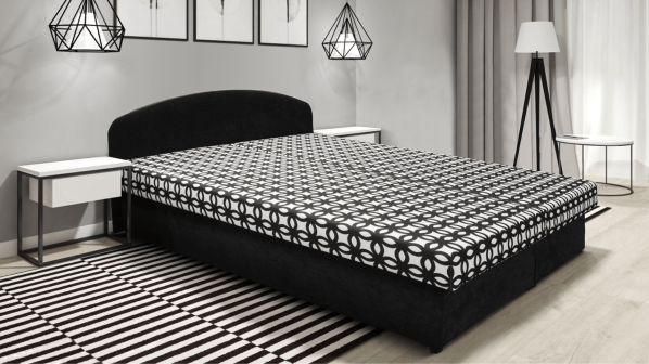 Manželská postel Retor černá/vzor