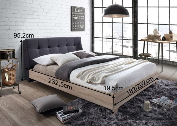 Manželská postel s roštem LORAN, 180x200 cm