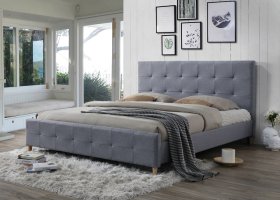 Manželská postel BALDER, šedá, 160x200 cm