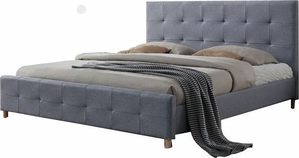 Manželská postel BALDER, šedá, 160x200 cm