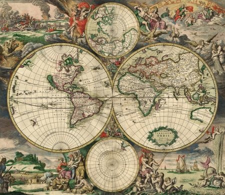 Mapa světa z roku 1689