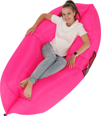 Nafukovací sedací vak Lazy bag pink