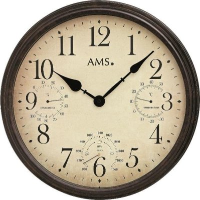 Nástěnné hodiny 9463 AMS meteostanice 42cm