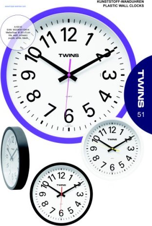 Nástěnné hodiny Twins 10510 white 30cm