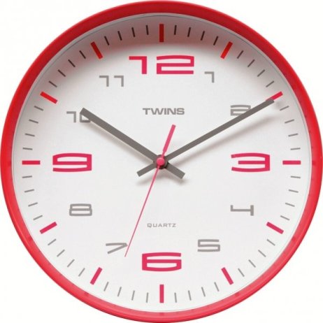 Nástěnné hodiny Twins 10512 red 30cm