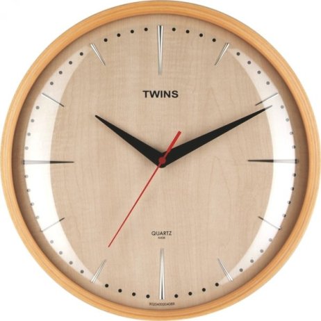 Nástěnné hodiny Twins 408 natur stripes 31cm