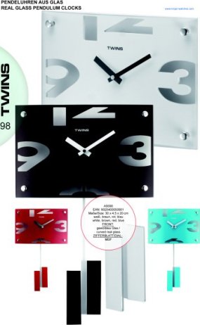 Nástěnné kyvadlové hodiny Twins 5090 black 30cm