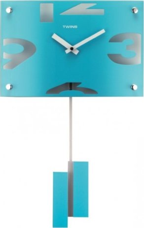 Nástěnné kyvadlové hodiny Twins 5090 blue 30cm