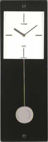 Nástěnné kyvadlové hodiny Twins 9051 black 59cm