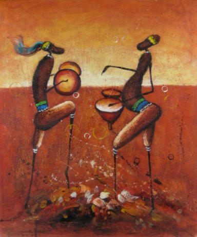 Obraz - Afričtí hudebníci, 90x60 cm