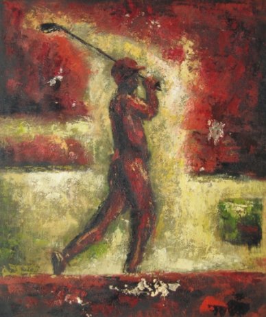 Obraz - Červený golfista
