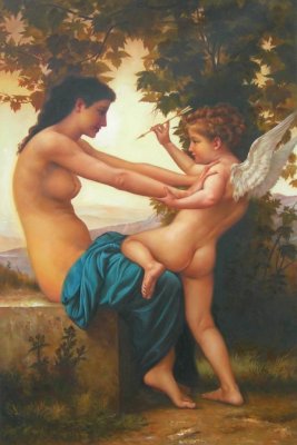 Obraz - Dívka s andělem, 60x50cm