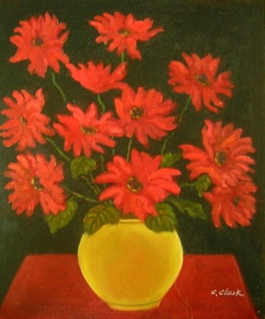 Obraz - Kytice rudých květů ve váze