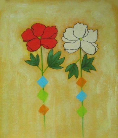 Obraz - Malované květy