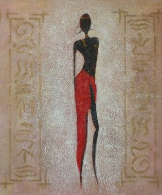 Obraz - Modelka v čevené sukni 1