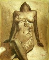 Obraz - Potetovaná nahá žena, kvalita 2- 90 cm x 60 cm