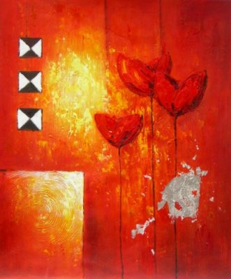 Obraz - Tři červené květiny
