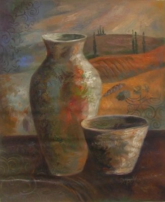 Obraz - Váza a miska