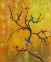 Obraz - Větev s ptáky