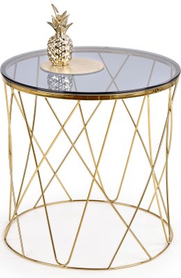 Odkládací stolek SELENA, zlatá/sklo