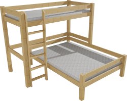 Patrová postel s rozšířeným lůžkem 8X8 12B dub