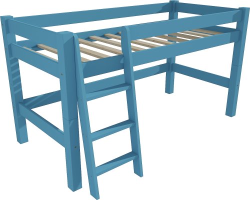 Patrová zvýšená postel 8X8 2A modrá