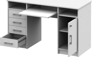 Bílý PC stůl Styroom