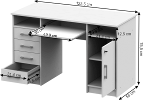 Bílý PC stůl Styroom