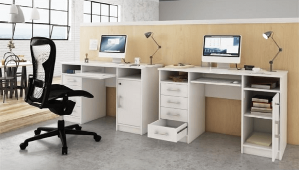 Bílý PC stůl Styroom