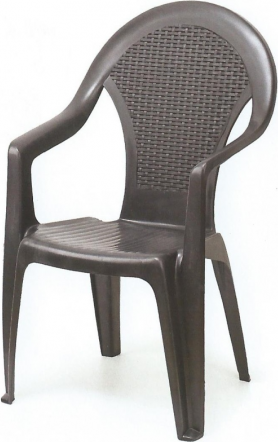 Plastová zahradní židle Giglio, hnědá