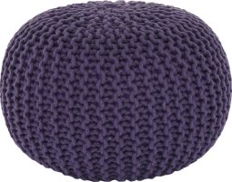 Pletený taburet Mercerie 2, bavlna fialová