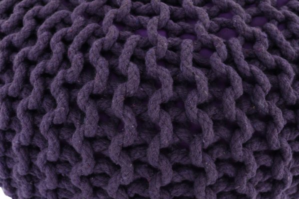 Pletený taburet Mercerie 2, bavlna fialová