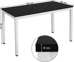 Počítačový stůl LWD64B, černá deska