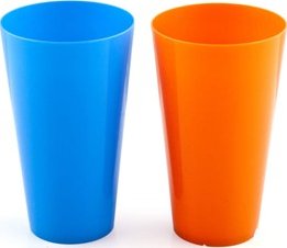 Pohár nápojový plastový dia 8,8 cm x 15 cm, asortace barev: oranž, modrá, červená, zelená