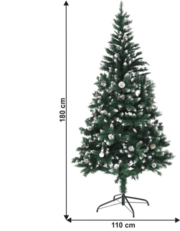 Posněžený vánoční stromek se šiškami CHRISTMAS TYP 4, 180 cm