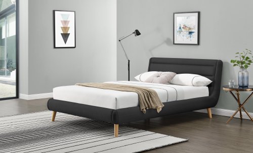 Čalouněná postel ELANDA 160 cm, tmavě šedá