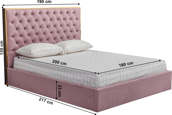 Starorůžová postel Majolt 180x200