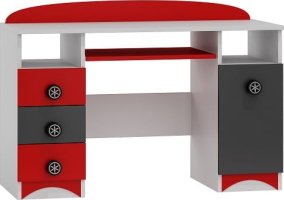 Psací stůl SPEED ABS B7 bílá | grafit | červená