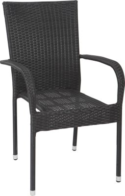 Ratanová jídelní židle HAITI, černá