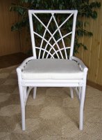 Ratanová jídelní židle SARA - bílý ratan