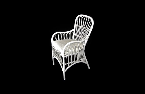 Ratanová židle DONNA - bílý ratan
