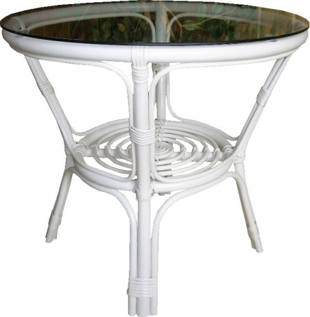 Ratanový obývací stolek BAHAMA - bílý ratan