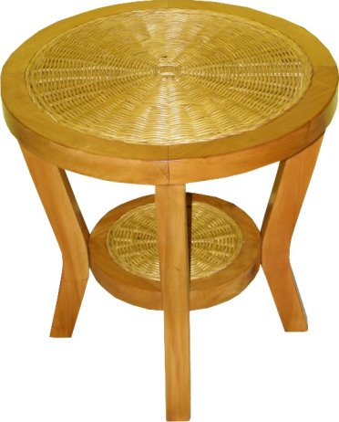 Ratanový obývací stolek PRAHA - světlý