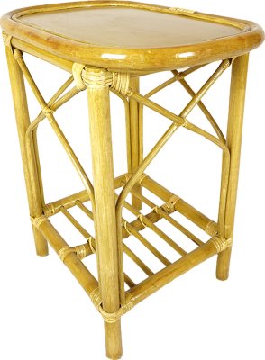Ratanový odkládací stolek - světlý