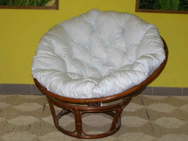 Ratanové křeslo Papasan, tmavé, průměr 110 cm