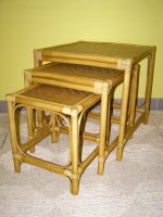 Ratanový stolek hranatý - světlý
