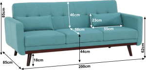 Rozkládací pohovka Lavanderia, tyrkysová