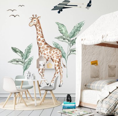 Samolepka na zeď Žirafa ze světa safari