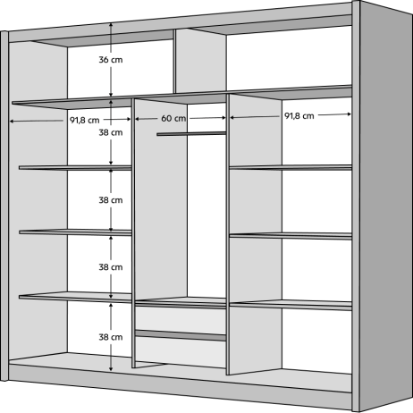 Bílá skříň s posuvnými dveřmi Dinent